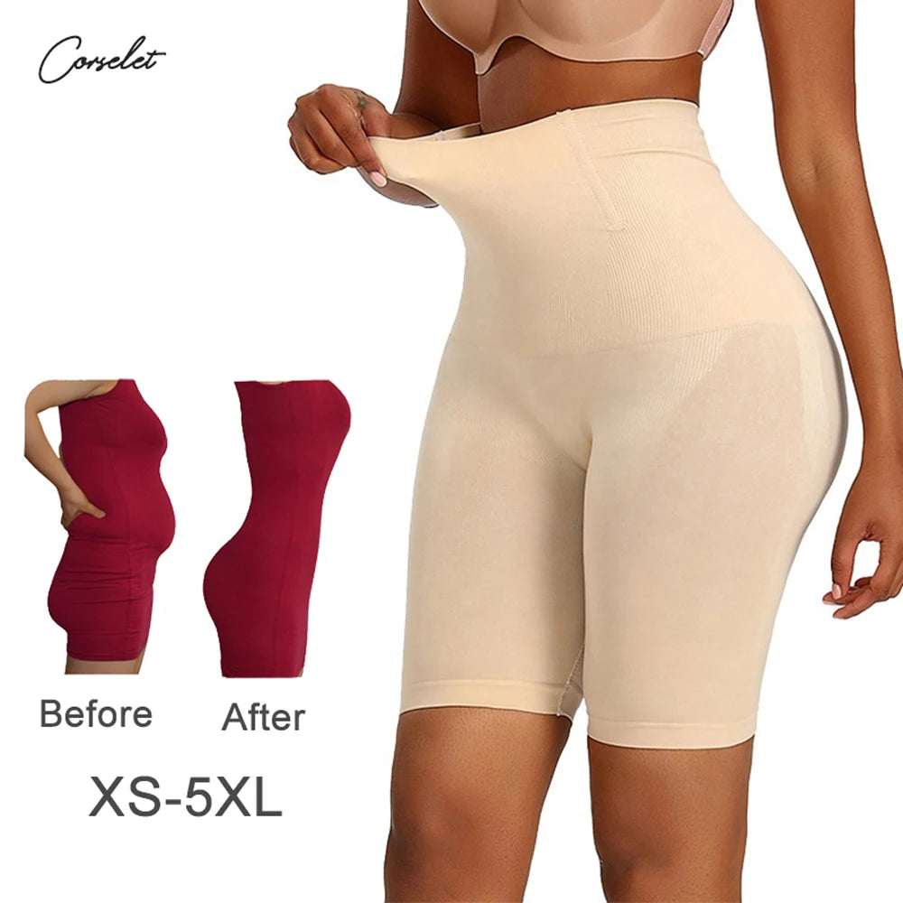 Xs Seamless High Waist Tummy Control Pants Plus Size Shapewear Shorts Faja