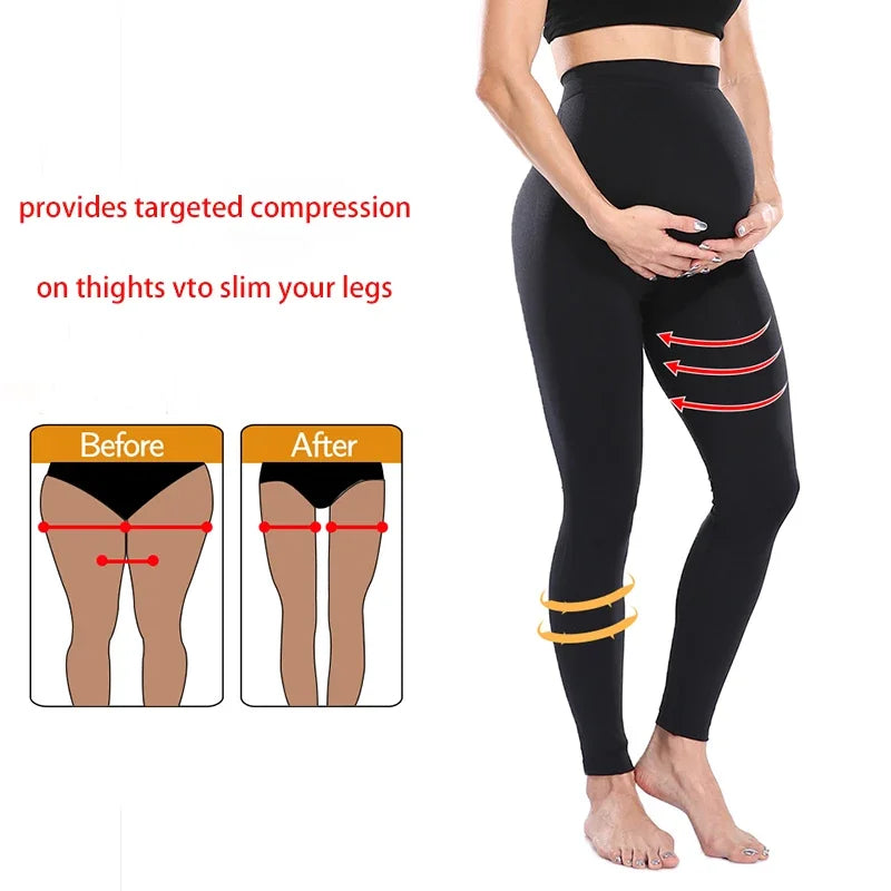 Elastic High Waist Maternity Leggings Skinny For Pregnant Women Belly Support Postpartum Leggins Body Shaper Fitness Trousers