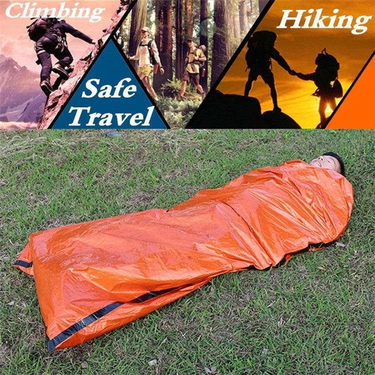 Portable Waterproof Emergency Survival Sleeping Bag Hiking Camping Gear Thermal Bivy Sack First Aid Rescue Kit Mylar Blanket