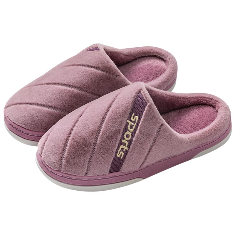 Big Size Women Winter Home Slippers Casual Shoes Men Non Slip Soft Warm Flats House Slides Indoor Bedroom Couples Floor Slipper