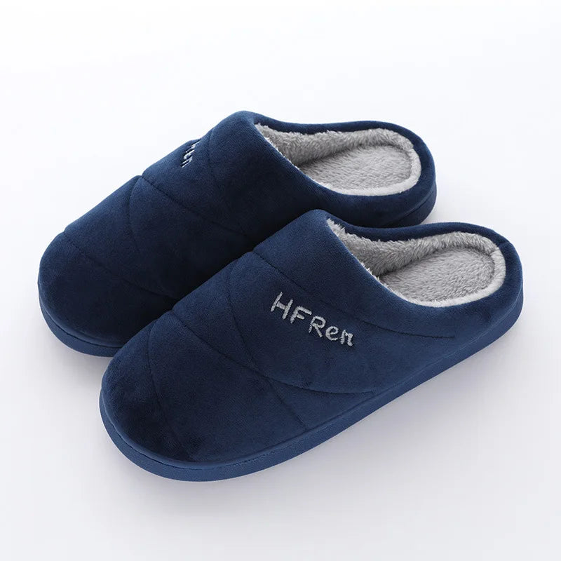 Big Size Women Winter Home Slippers Casual Shoes Men Non Slip Soft Warm Flats House Slides Indoor Bedroom Couples Floor Slipper