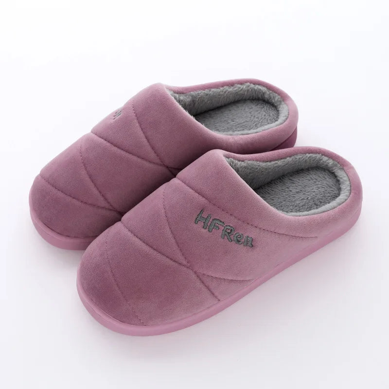 Big Size Women Winter Home Slippers Casual Shoes Men Non Slip Soft Warm Flats House Slides Indoor Bedroom Couples Floor Slipper