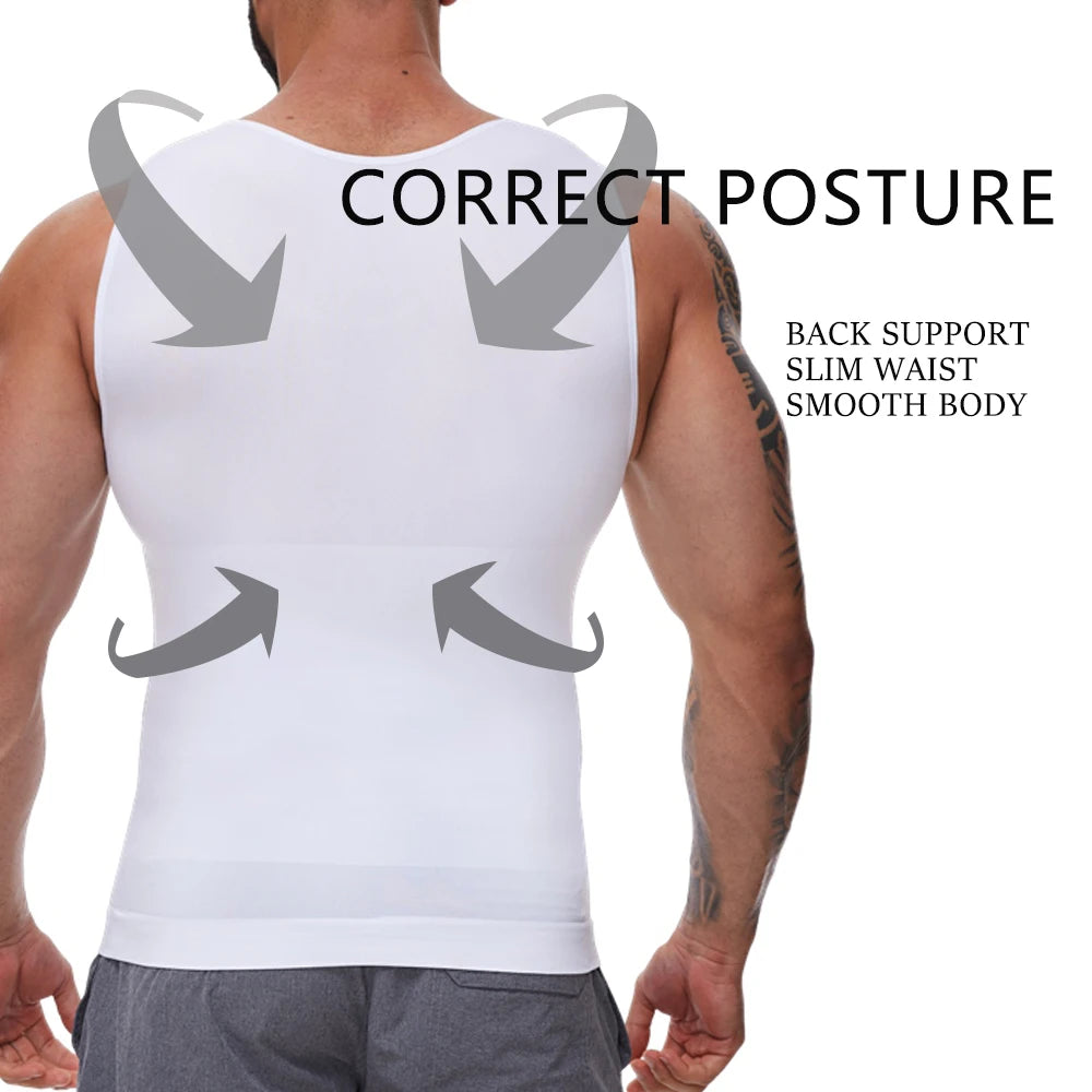 Compression Shirts Men Tummy Control Shapewear Compression Shirt Flat Belly Abdomen