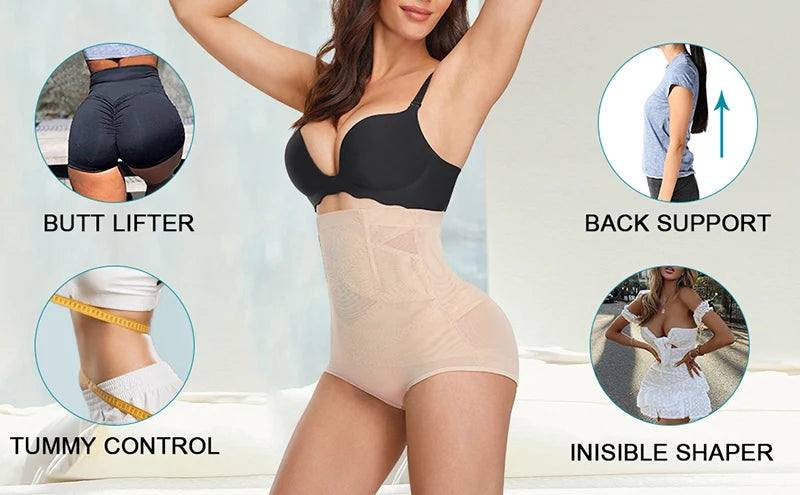 Women's Body Shaper Waist Trainer Hip Lifter Tummy Control Shapewear High Waist Flat Belly Panty Shaping Panties Slimming Shorts