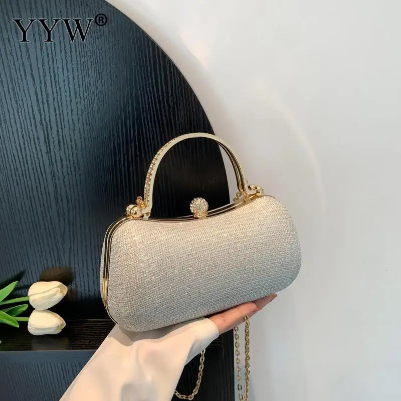 Women Evening Bag Glitter Handbag 2023 Luxury Designer Lady Chain Crystal Wedding Party Mini Purse Day Clutch and Shoulder Bag