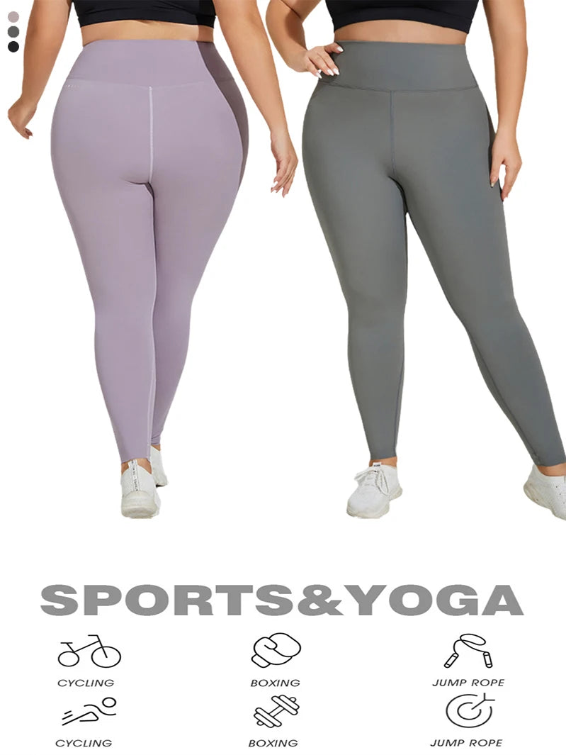 Women Yoga Leggings High Waist Plus Size Gym Pants Stretch Oversize Fitness Workout Leggings Naked Extended Size Women Pants