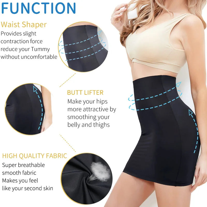 Women Half Slip Shaper Sexy High Waist Trainer Skirts Shapewear MISS MOLY Tummy Control Slimming Underdress Faja Seamless Corset