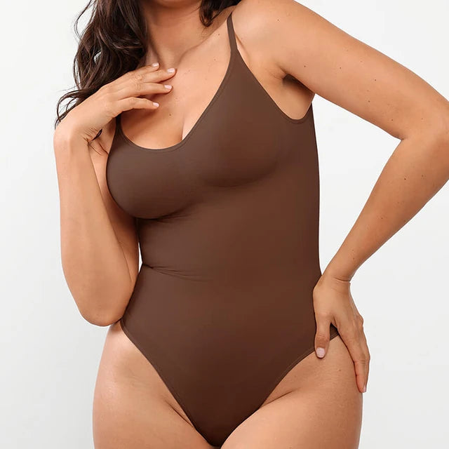 MISSMOLY Plus Size Backless Bodysuits Shapewear Thong Tummy Control Butt Lifting Body Shaper Corsets Slimming Camisole Tops