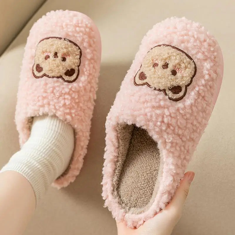 Big Size Women Winter Home Slippers Casual Shoes Men Non Slip Soft Warm Flats House Slides Indoor Bedroom Couples Floor Slipper