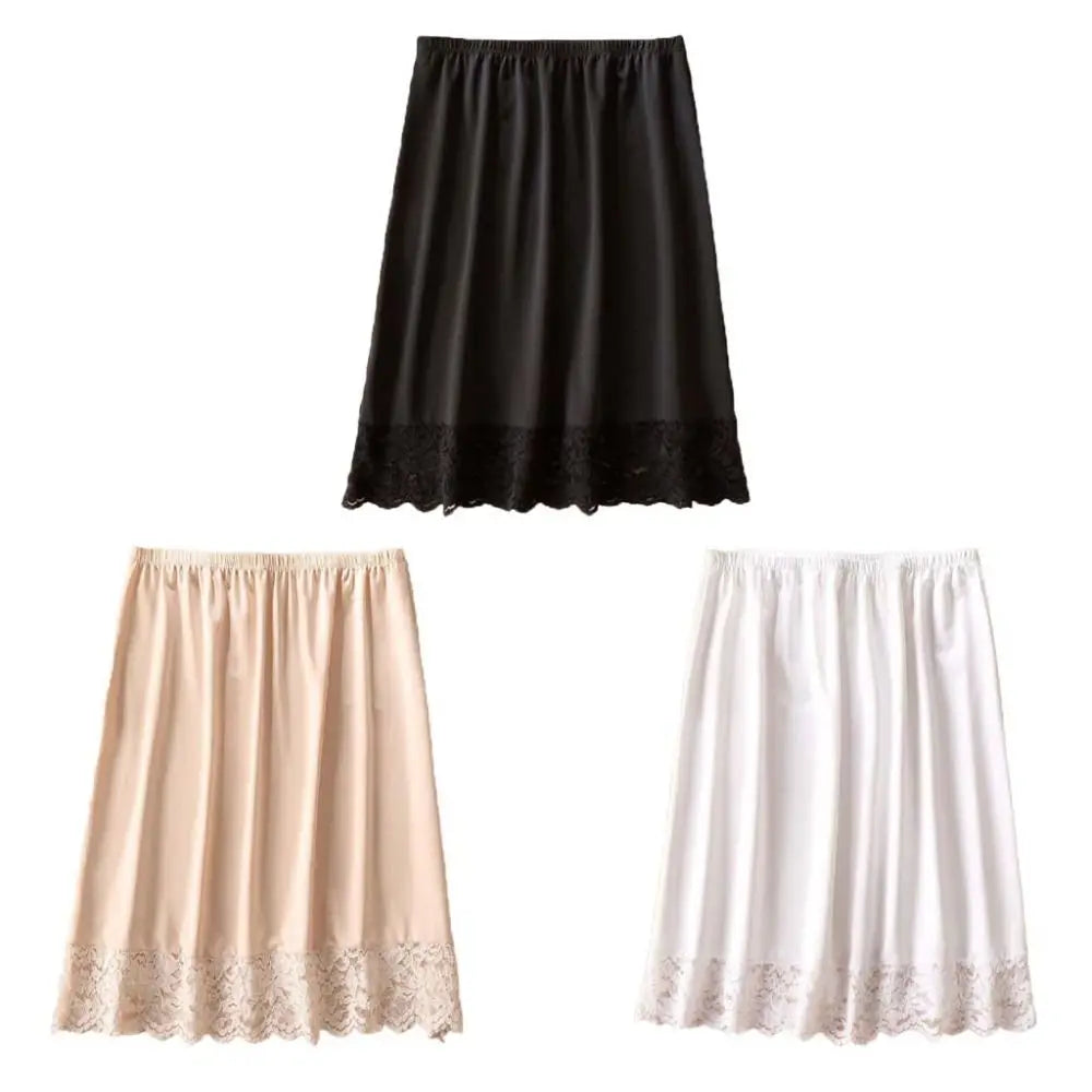 Lace Flower Women's Dress Underskirt Slips Half Length Innerwear Safety Skirt Petticoat Underdress Skirt Accessories