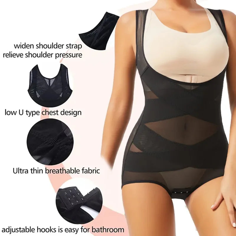 Women Bodysuit Briefs Full Body Shaper Underwear Seamless Sexy Tummy Control