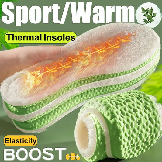 2023 Self Heated Thermal Insoles Warm Plush Arch Support Soft Feet Insoles Men Women Winter Sports Shoes Self-heating Shoe Pads