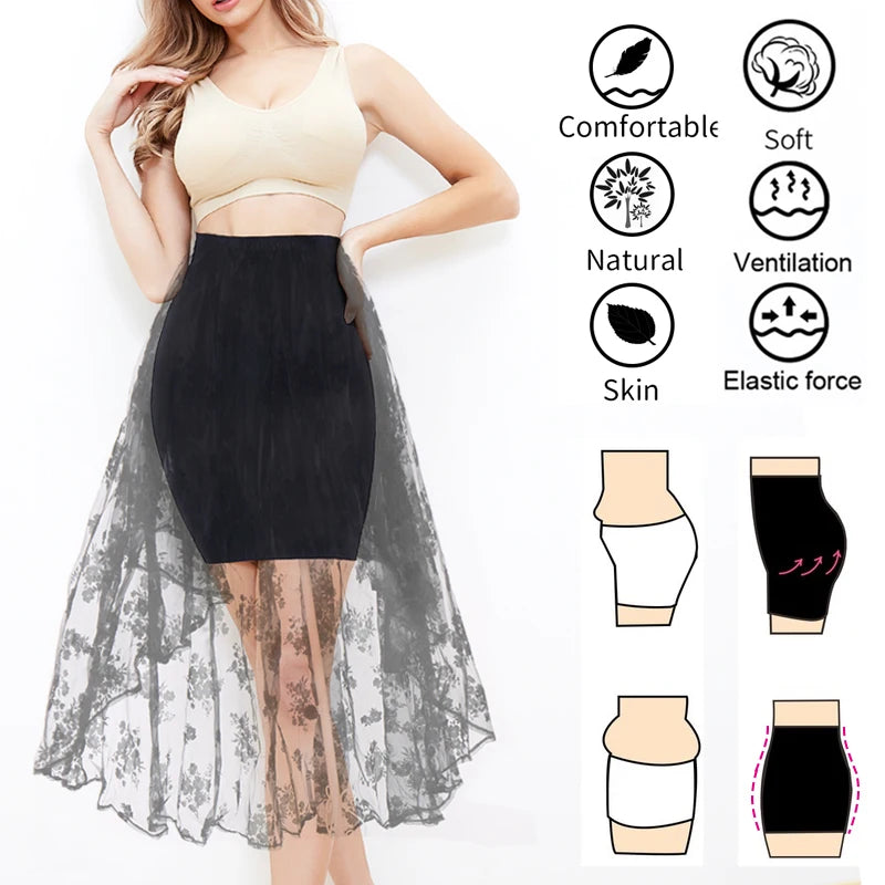 Women Half Slip Shaper Sexy High Waist Trainer Skirts Shapewear MISS MOLY Tummy Control Slimming Underdress Faja Seamless Corset