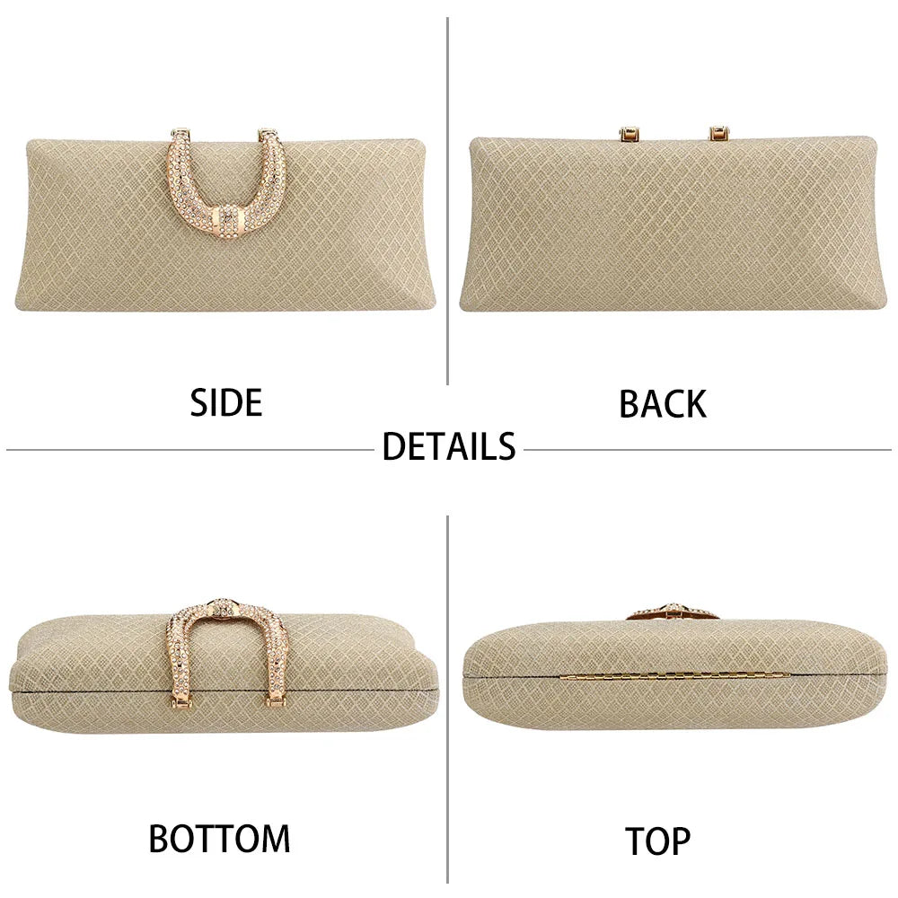 Evening Bags For Women Fashion Gold Luxury Clutches And Purse Chain Shoulder Bags