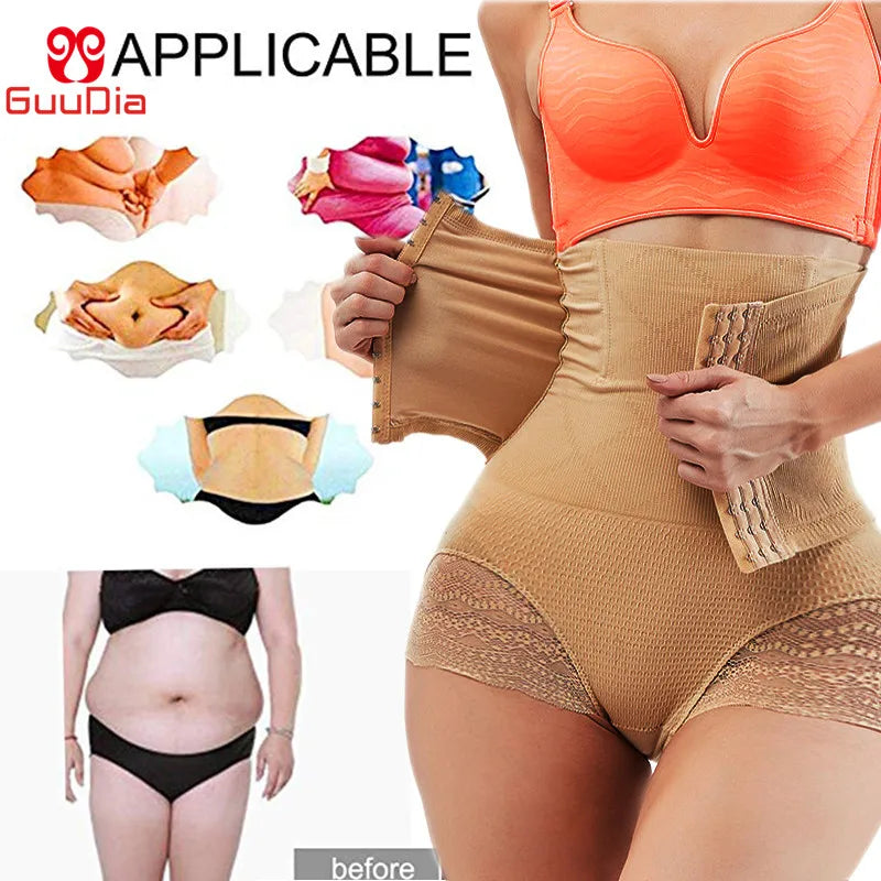 GUUDIA Tummy Control Panties Women Body Shaper High Waist Shaper Pants Seamless Shapewear Postpartum Panties Waist Trainer