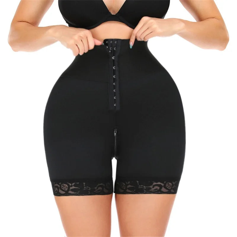 GUUDIA 5XL 6XL Open Zipper Crotch Row Buckle Hip Butt Enhancer Shapewear Butt Lifter Tummy Control Lace Plus Size Body Shaper